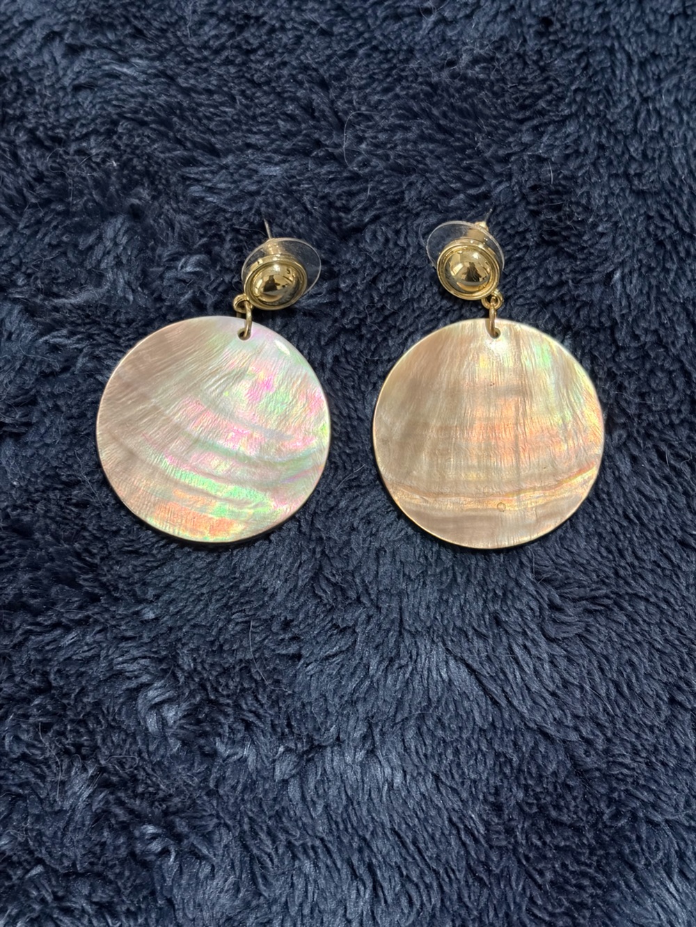 Real Mother of Pearl Round Earrings from Kultura